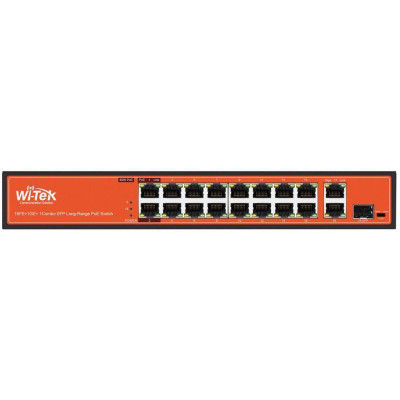WI-PS518G V3 - 16FE + 1Combo SFP + 1GE HiPoE switch, 250m, 200W