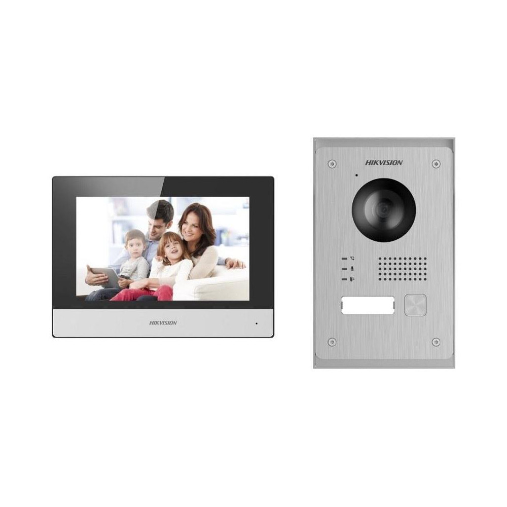 DS-KIS703Y-P - Kit videotelefonu, 2-drát, bytový monitor + dveřní stanice + napájecí zdroj
