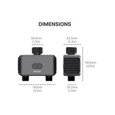 BWV-YC02-EU-GY-MS - Bluetooth Smart duální zahradní zavlažovací ventil BWV-YC02-EU