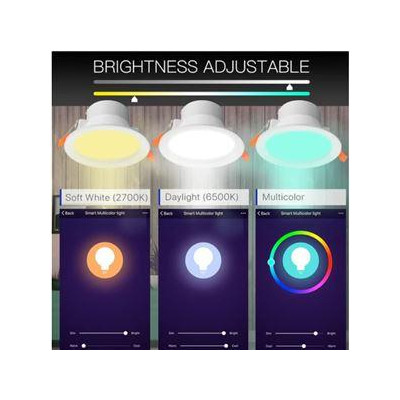WB-LZD7-RCW-MS - WiFi Smart LED stmívatelné kulaté barevné bodové světlo 7W RGB