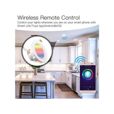 WB-LZD7-RCW-MS - WiFi Smart LED stmívatelné kulaté barevné bodové světlo 7W RGB