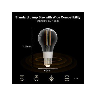 WB-TDA7-F-E27-MS - Smart WiFi žárovka, 7W, filament CW, E27
