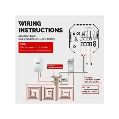 WHT-009-GB-WH-MS - Moes WiFi Smart termostat pro elektrické podlahové vytápění, bílý