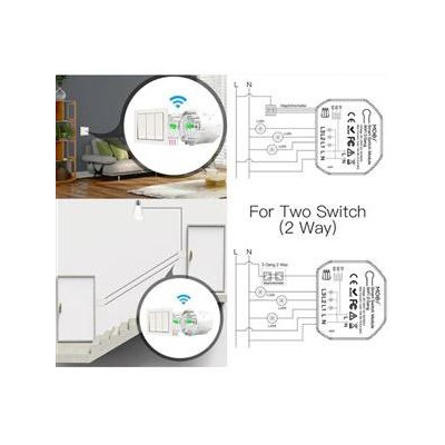 WM-104D-MS - 4 kanálový mini WiFi spínač elektrických spotřebičů, AC 90-250V, Total 10A
