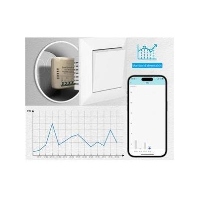 WM-104-M-16AM-MS - Smart WiFi kanálový spínač s měřením spotřeby energie-16A