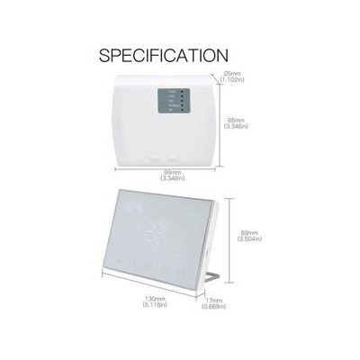 WRHT-8000-GC-WH-EN - Moes WiFi Smart termostat + RF přijímač pro elektrickým/plynový bojler, bílý