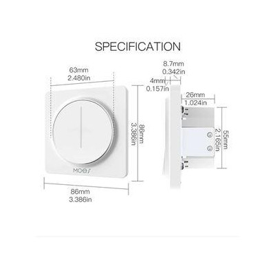 WS-SY-EUD-WH-MS - Smart WiFi vypínač v bílém provedení