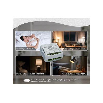 ZM-105B-M-MS - 2 kanálový mini ZigBee ovladač osvětlení, AC 90-250V 50/60HZ, 2x100W