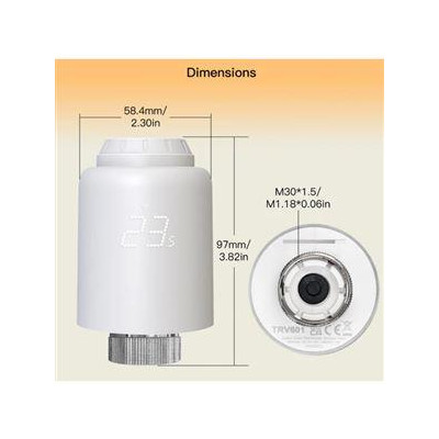 ZTRV-PJ-601-MS - ZigBee Tuya Smart termostatická hlavice