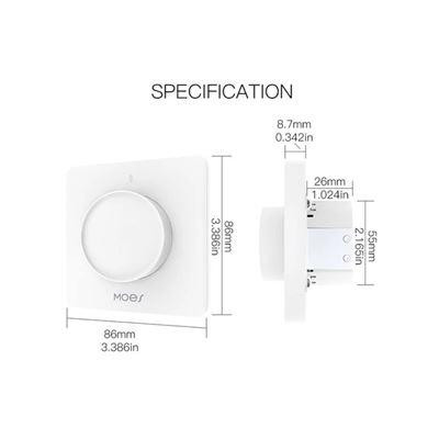 WS-SY-EURD-WH-MS - Smart WiFi otočný stmívač/vypínač v bílém provedení