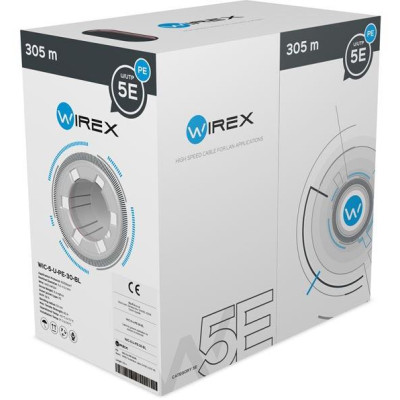 WIC-5-U-PE-30-BL - WIREX Instalační kabel CAT5E U/UTP PE 305m box černý