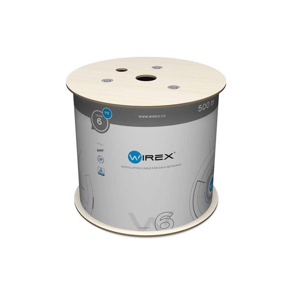 WIC-6-U-PE-50-BL - WIREX Instalační kabel CAT6 U/UTP PE 500m cívka černý WIC-6-U-PE-50-BL - WIREX Instalační kabel CAT6 U/UTP PE 500m cívka černý