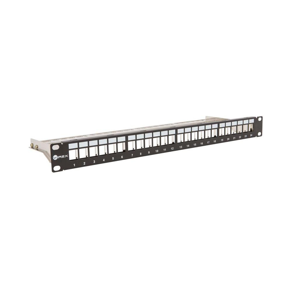 WPP-M-S-24-1-BL - WIREX 19" Patch panel modulární pro 24x keystone 1U s vyvazovací lištou WPP-M-S-24-1-BL - WIREX 19" Patch panel modulární pro 24x keystone 1U s vyvazovací lištou